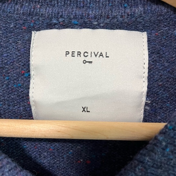 Percival Men’s XL Wool Cardigan - Navy Blue with Contrast Trim - Picture 12 of 14